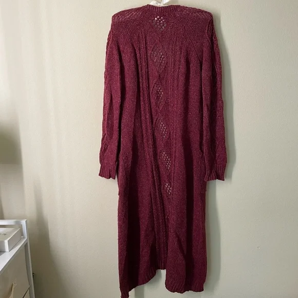 LONG BEAUTIFUL KNITTED CARDIGAN - Picture 10 of 12